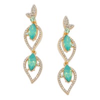 Pacific Mint Opal Crystal Rhinestone Marquise Petal Stud Earrings